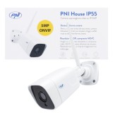 Camera supraveghere video PNI House IP55 5MP wireless cu IP, stand-alone, de exterior si interior si slot microSD, mod noapte
