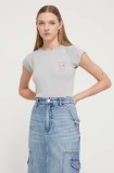 Desigual tricou femei, culoarea gri