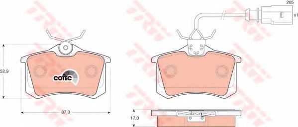 Set placute frana,frana disc SEAT ALHAMBRA (7V8, 7V9) (1996 - 2010) TRW GDB1415