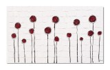 Cumpara ieftin Tablou pictat manual, Flori in abstract, 100x60cm ulei pe panza in cutit efect 3D, superb