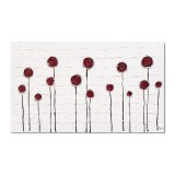 Tablou pictat manual, Flori in abstract, 100x60cm ulei pe panza in cutit efect 3D, superb