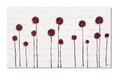Tablou pictat manual, Flori in abstract, 100x60cm ulei pe panza in cutit efect 3D, superb
