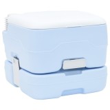 vidaXL Toaletă portabilă, albastru &amp; alb, plastic, 10 L