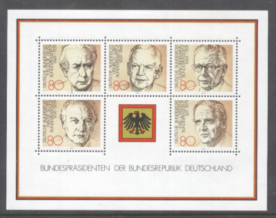 Germany Bundes 1982 Presidents perf. sheet Mi.B18 MNH DA.176 foto