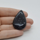 Cabochon obsidian fulg de nea 44x27x8mm c49, Stonemania Bijou