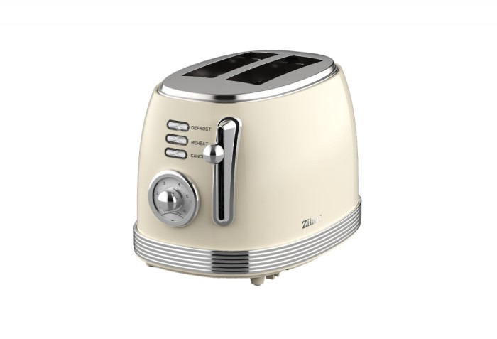 Prajitor de paine Retro Zilan ZLN1191, 2 felii de paine, 850W, 6 trepte de temperatura si timer, dezghetare, reincalzire, picioruse antiderapante