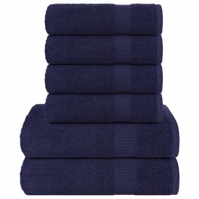 vidaXL Set prosoape 6 piese Bleumarin 360 g/m&amp;sup2; 100% bumbac foto