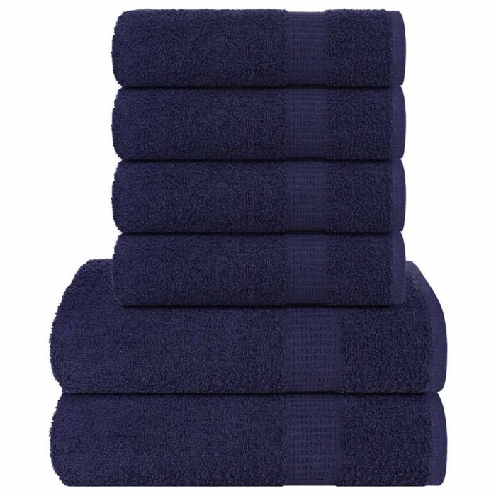 vidaXL Set prosoape 6 piese Bleumarin 360 g/m&sup2; 100% bumbac