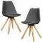 Set Viva 2 scaune bucatarie, 85 x 48 cm, plastic/lemn, gri