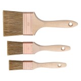 Cumpara ieftin Set 3 pensule profesionale pentru lacuri de protectie a lemnului Deco Craft, PET, lemn, multicolor