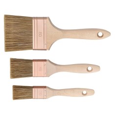 Set 3 pensule profesionale pentru lacuri de protectie a lemnului Deco Craft, PET, lemn, multicolor