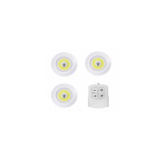 Set 3 lampi LED, 3W, COB, cu telecomanda