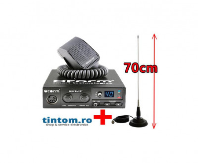 Statie Radio CB STORM Discovery IV Autosquelch + Antena Radio CB ML70 cu Magnet 145PL foto