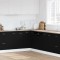vidaXL Dulap Colțar Inferior Negru - 75.5 x 75.5 x 81.5 cm, Din Lemn Ingineresc