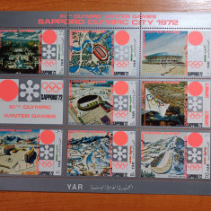 YEMEN 1970-MNH-J.O. SAPPORO-ORASUL OLIMPIC-BLOC