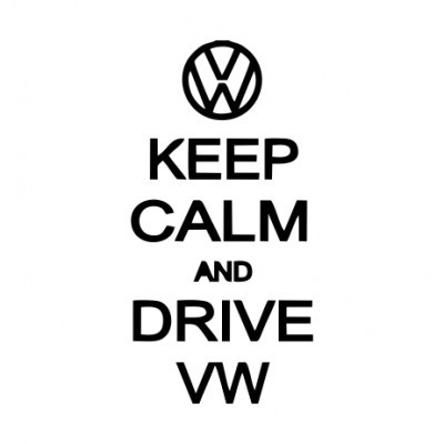 Sticker auto Keep Calm Drive VW, negru foto