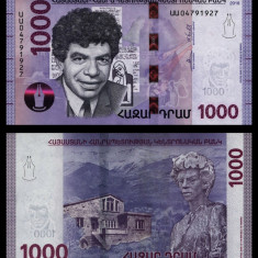 ARMENIA █ bancnota █ 1000 Dram █ 2018 █ P-61█ POLYMER █ UNC █ necirculata