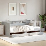 VidaXL Pat de zi cu sertare fără saltea, gri beton, 90x190 cm 3280856
