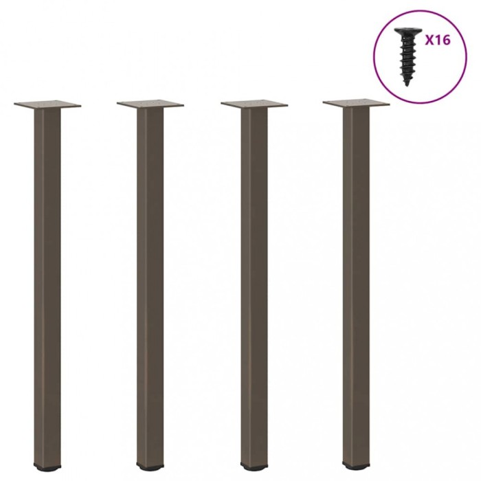 vidaXL Picioare masă consolă, 4 buc., oțel natural, 72-74 cm 4012459
