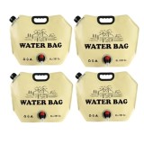 Set 4 Sac Pliabil Apa 8L Camping Calatorii Bej - Pungi Reutilizabile Polietilena, Usoare, Compacte, cu Capac si Maner