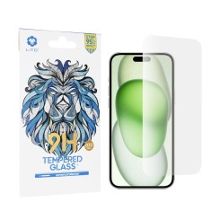 Folie sticla iPhone 15 Plus Lito 9H Tempered Glass, transparenta