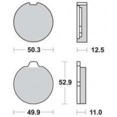 Plăcuțe frână față, utilizare: offroad/route/scooters, material: organic, 52,9x50,3x12,5mm compatibil: SUZUKI GS 400/750/850 1977-1979