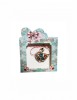 Martisor tip brosa cu model lebada cu pietricele colorate pentru 1 si 8 martie