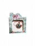 Martisor tip brosa cu model lebada cu pietricele colorate pentru 1 si 8 martie