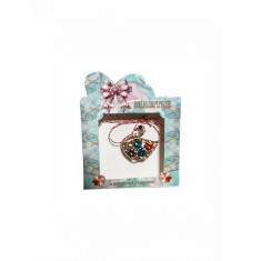 Martisor tip brosa cu model lebada cu pietricele colorate pentru 1 si 8 martie