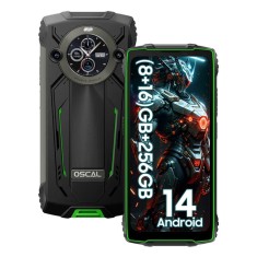 Telefon mobil OSCAL PILOT 2 Verde, Dual 4G VoLTE, 6.5 2.4K FHD+, 24GB RAM (8GB + 16GB extensibili), 256GB ROM, Android 14, MediaTek Helio G99, 8880mAh