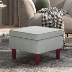 vidaXL Scaun cu picioare din lemn, gri deschis, catifea 329457