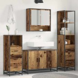 vidaXL Set de mobilier pentru baie 3 pcs Lemn Vechi Lemn compozit 3402414