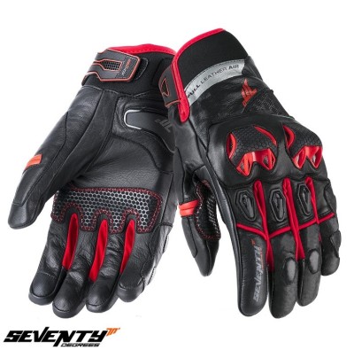 Manusi barbati pentru scuter - motocicleta Racing/Naked iarna Seventy model SD-N47 negru/rosu Negru/rosu XXL (11 cm) foto