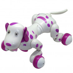 Robot Catel interactiv iUni Smart-Dog, telecomanda cu 24 comenzi, Alb-Roz foto