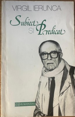 Virgil Ierunca Subiect si predicat Humanitas cu dedicatie/autograf foto