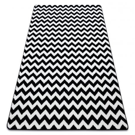 Covor Sketch - F561 cremă și negru- Zig Zag, 240x330 cm