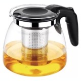 Ceainic Sticla Termorezistenta 1100ml cu Filtru Infuzor Ceai IPF, Capac Plastic, Inox