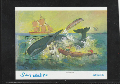 Somalia 1999-Fauna,Balene,Pescuitul balenelor,colita dantelata,MNH,Mi.64 foto