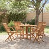 VidaXL Set de mobilier de exterior pliabil, 5 piese, lemn masiv de tec 3096572