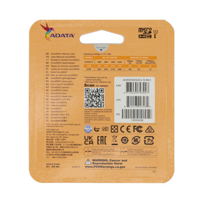 Card de memorie MicroSD Adata, 32GB, 80MB/s, clasa 10, cu adaptor inclus foto