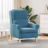 Fotoliu Albastru Tesatura, Lemn, Ergonomic. Confortabil si Modern. Dimensiuni 76x94x102 cm. Livrare Rapida