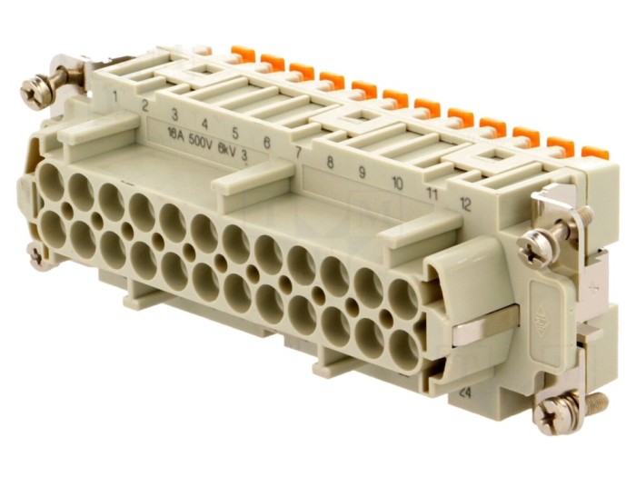 Conector HDC inserturi mamă 24 PE 16A