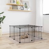 VidaXL Cușcă animale de companie cu ușă 12 panouri negru 35x35 cm oțel