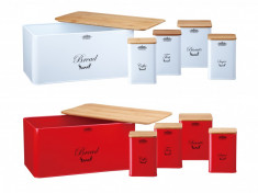 PETERHOF PH-1266F Set cutie paine cu patru recipiente depozitare foto