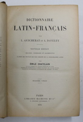 DICTIONNAIRE LATIN - FRANCAIS par L. QUICHERAT et A. DAVELUY , 1892 foto