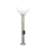 Stalp luminos cu senzor si priza, 80 cm, otel inoxidabil, IP44