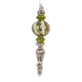 Cumpara ieftin Set 6 ornamente brad Craciun sticla argintie verde X-mas &Oslash; 5x18 cm
