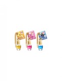 Set 3 odorizante auto in sticla cu snur si capac din lemn, aroma Vanilie, New Car si Bubble Gum, 8 ml, EXPRESS
