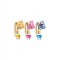 Set 3 odorizante auto in sticla cu snur si capac din lemn, aroma Vanilie, New Car si Bubble Gum, 8 ml