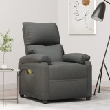 Cumpara ieftin Fotoliu de masaj electric rabatabil, gri &icirc;nchis, textil